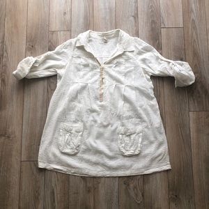 Free People white button up blouse - Size 6